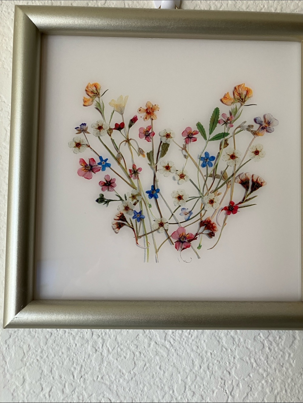 Gold Framed Floral Heart Wall Art - Cream Background, Bridgerton Inspired
